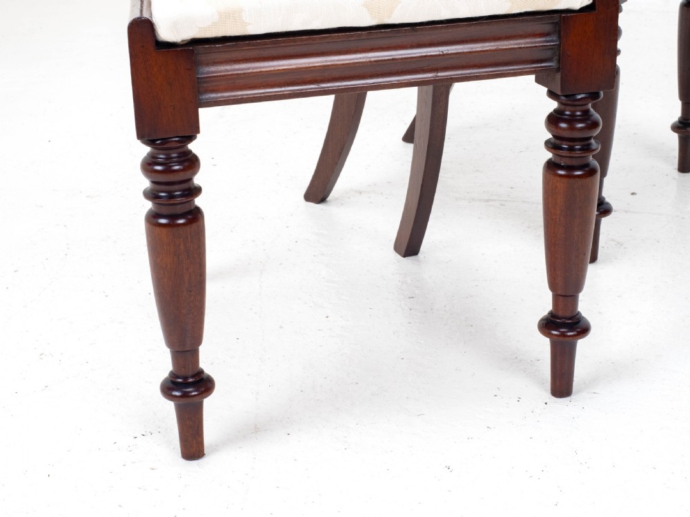 Victorian Set of 8 Mahogany Bar Back Dining Chairs Carvers C1850 View XVII