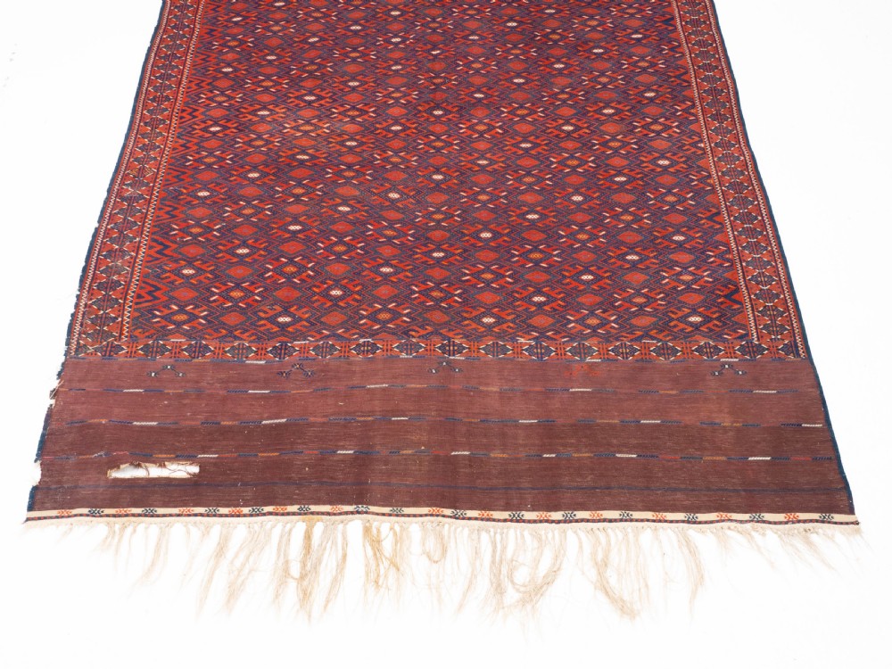 Yomut Turkmen Pallas Soumak Kilim Carpet 367x185cm (12' x 6' Rug) View V