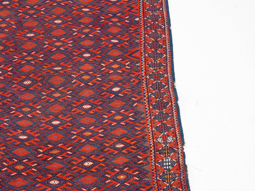 Yomut Turkmen Pallas Soumak Kilim Carpet 367x185cm (12' x 6' Rug) View VI