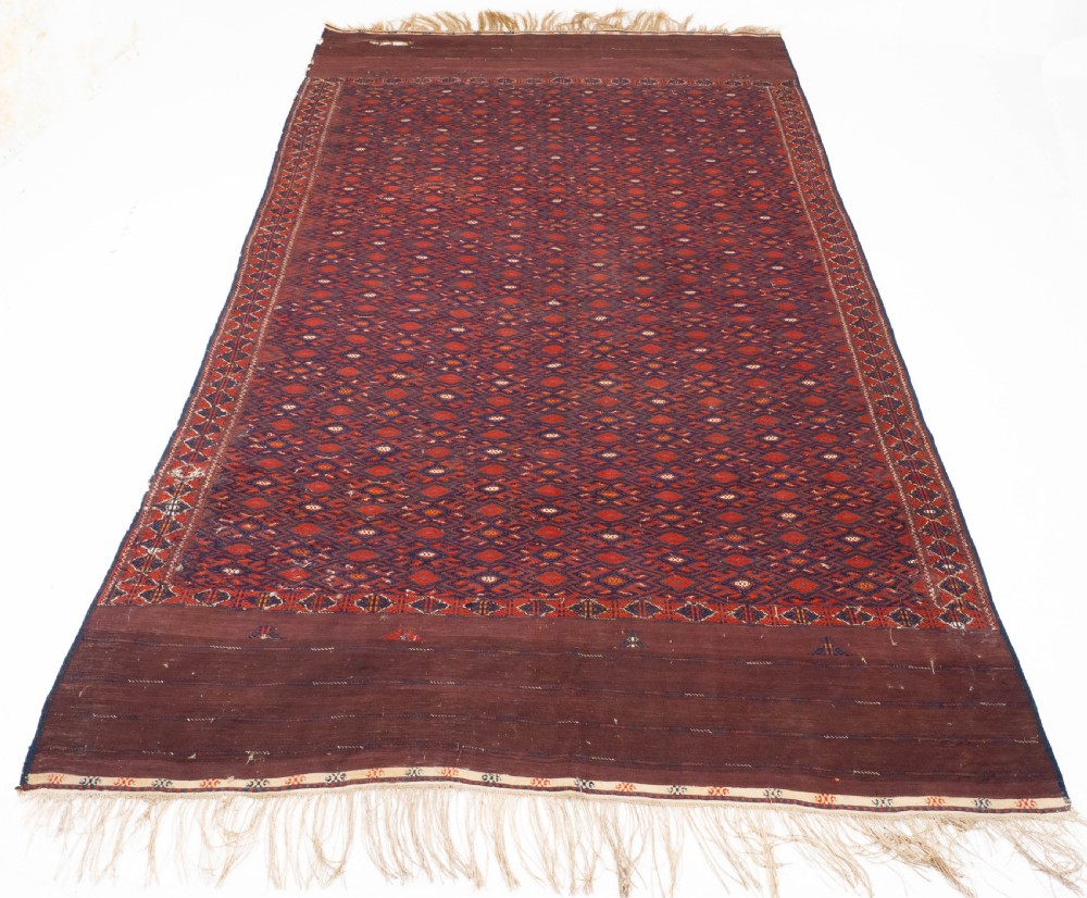 Yomut Turkmen Pallas Soumak Kilim Carpet 367x185cm (12' x 6' Rug) View IX