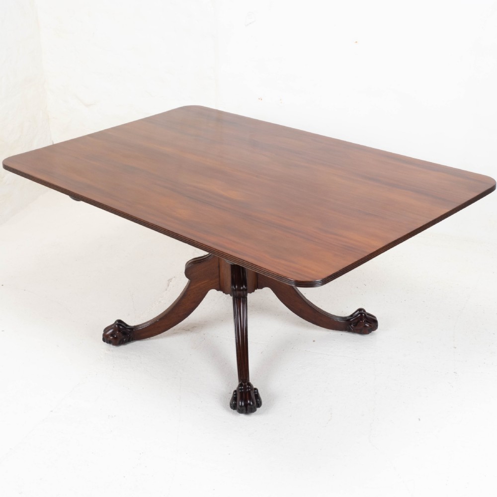 Regency Mahogany Tilt-Top Rectangular Paw & Claw Breakfast Dining Table C1810