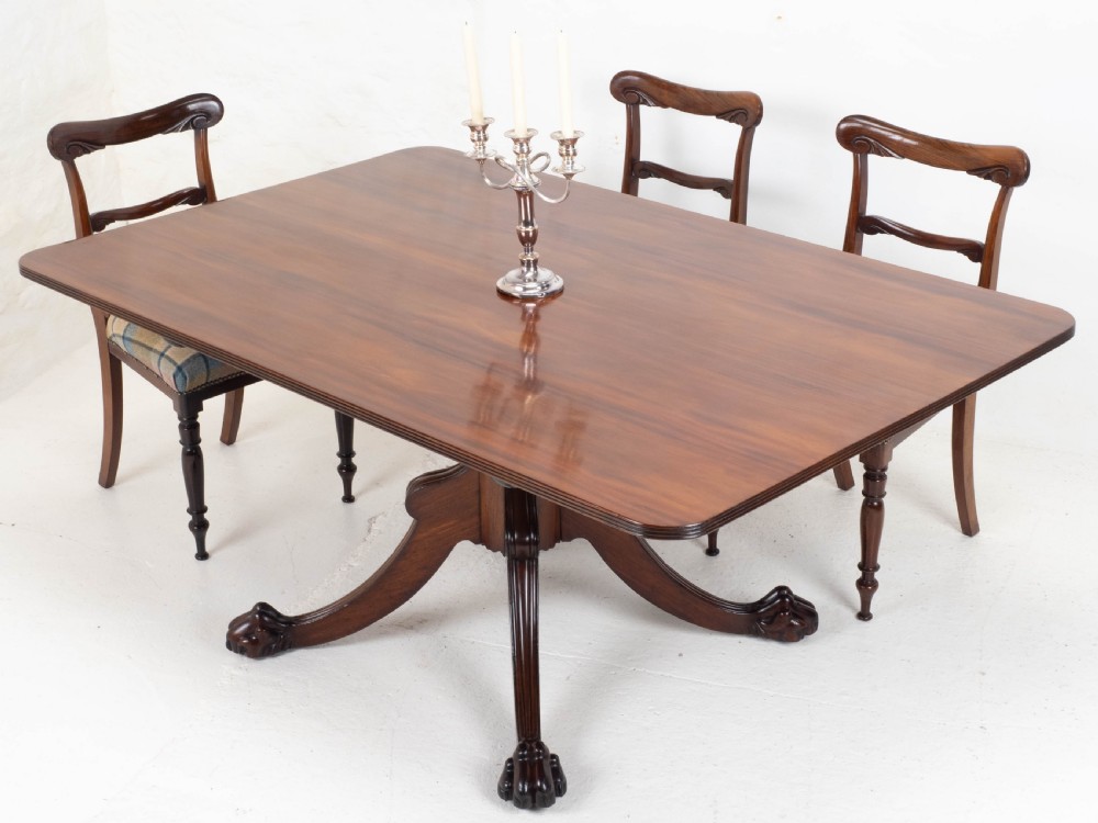Regency Mahogany Tilt-Top Rectangular Paw & Claw Breakfast Dining Table C1810 View II