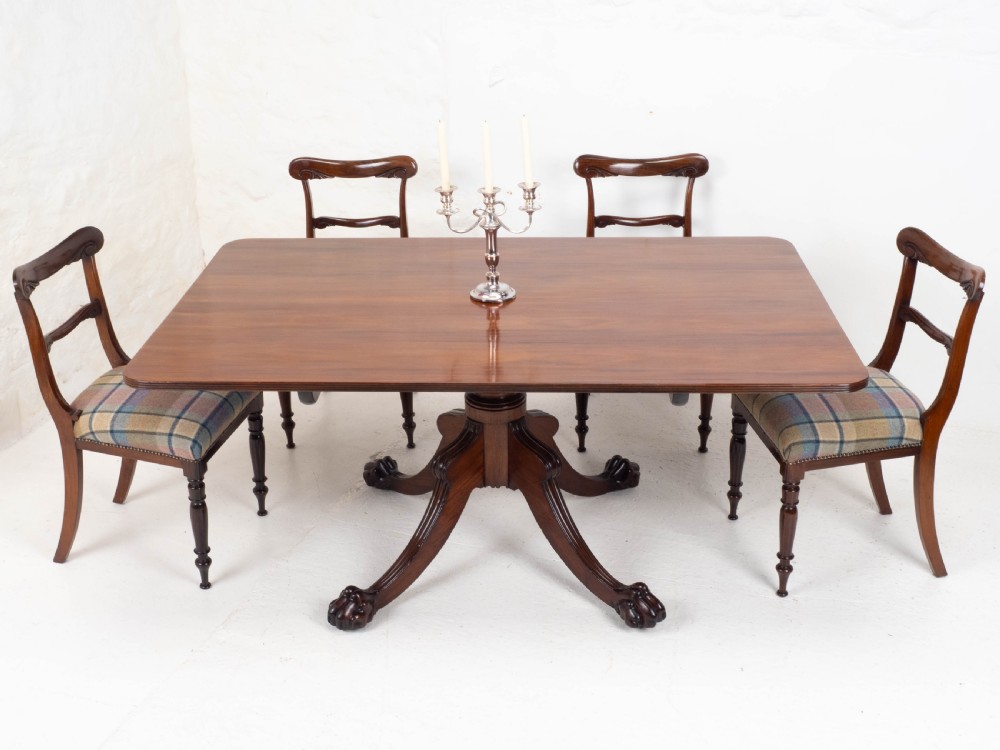 Regency Mahogany Tilt-Top Rectangular Paw & Claw Breakfast Dining Table C1810 View IV