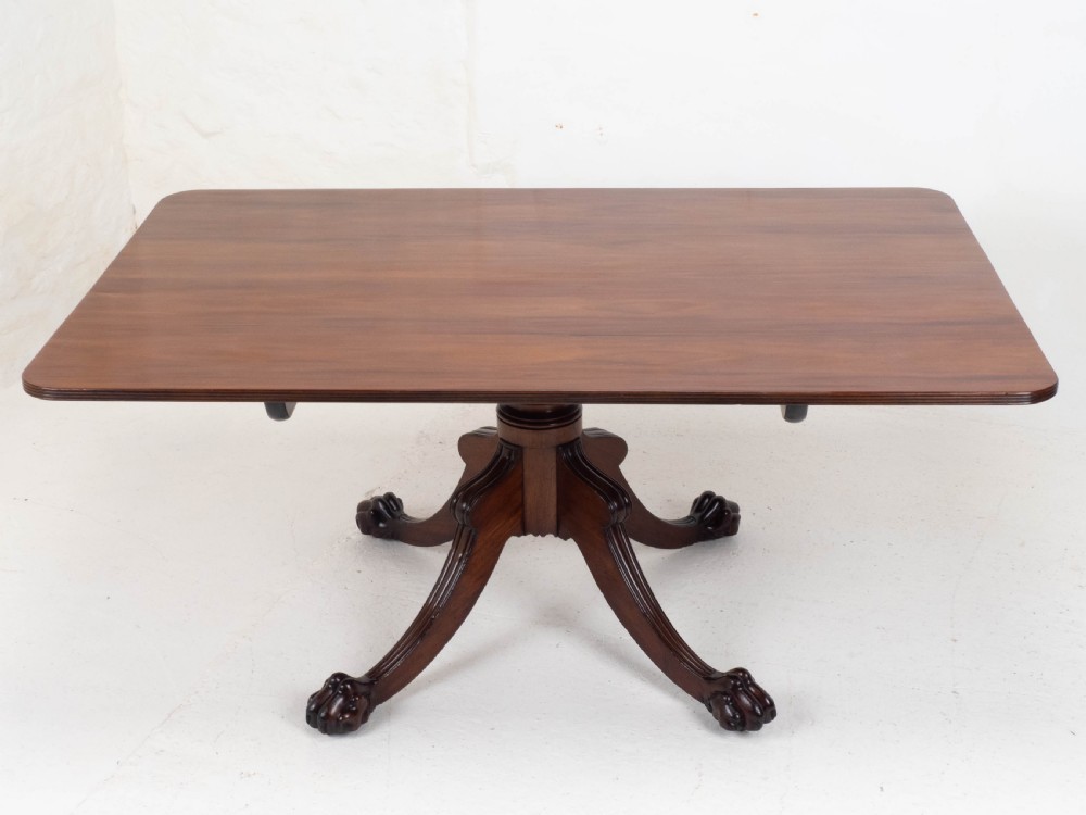 Regency Mahogany Tilt-Top Rectangular Paw & Claw Breakfast Dining Table C1810 View V