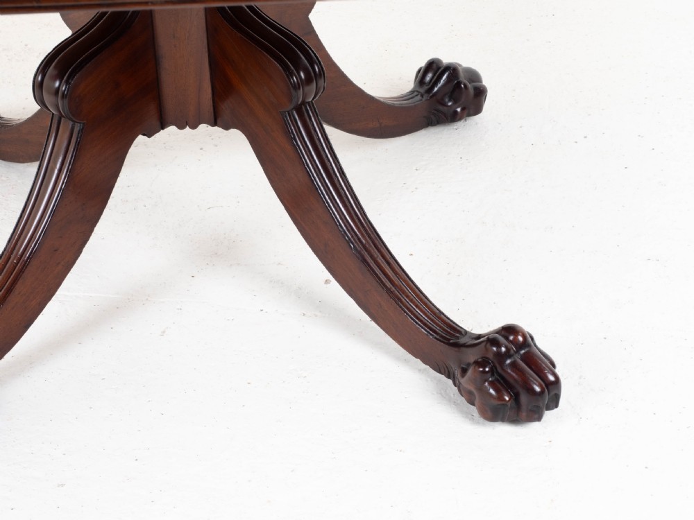 Regency Mahogany Tilt-Top Rectangular Paw & Claw Breakfast Dining Table C1810 View VII