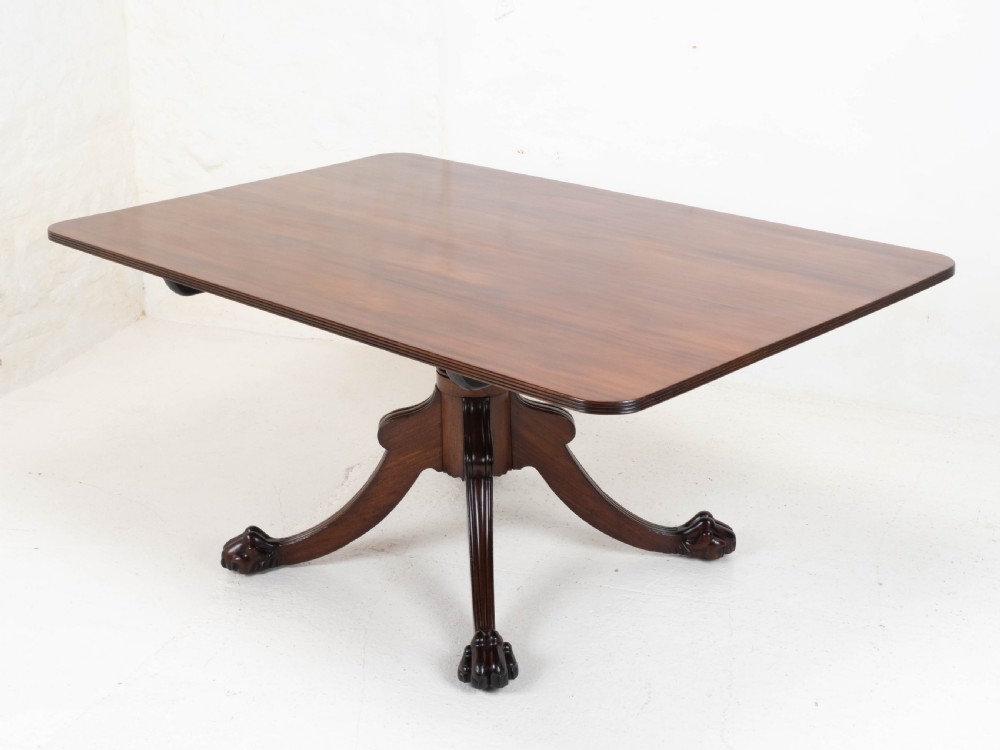 Regency Mahogany Tilt-Top Rectangular Paw & Claw Breakfast Dining Table C1810 View XI