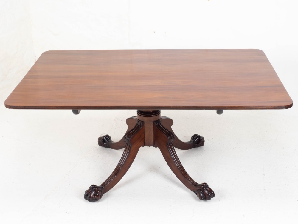 Regency Mahogany Tilt-Top Rectangular Paw & Claw Breakfast Dining Table C1810 View XII