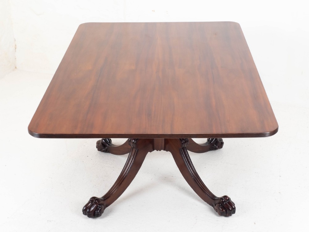 Regency Mahogany Tilt-Top Rectangular Paw & Claw Breakfast Dining Table C1810 View XIII