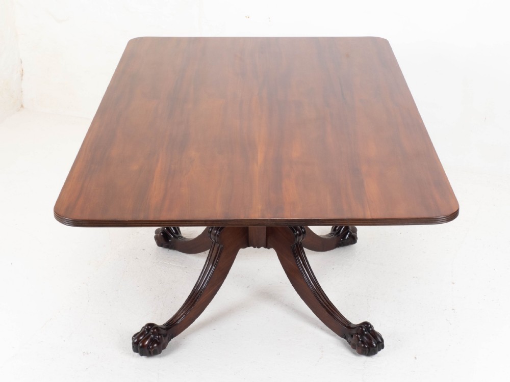 Regency Mahogany Tilt-Top Rectangular Paw & Claw Breakfast Dining Table C1810 View XV