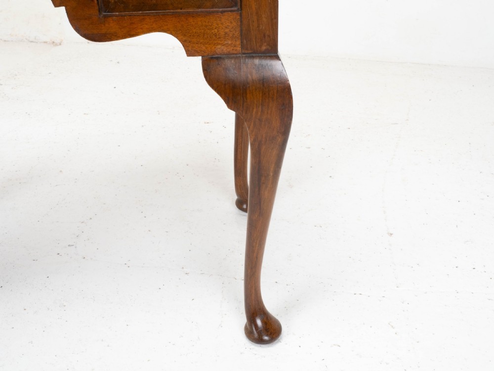 George I Style Walnut Featherbanded & Quarter Veneered Lowboy Side Table w/ Drawers View XII