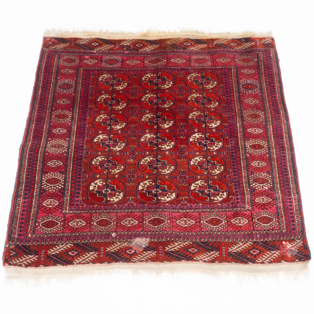 Antique Tekke Turkmen Wedding Rug 4'5'x4' (135x122cm Dowry Marriage)