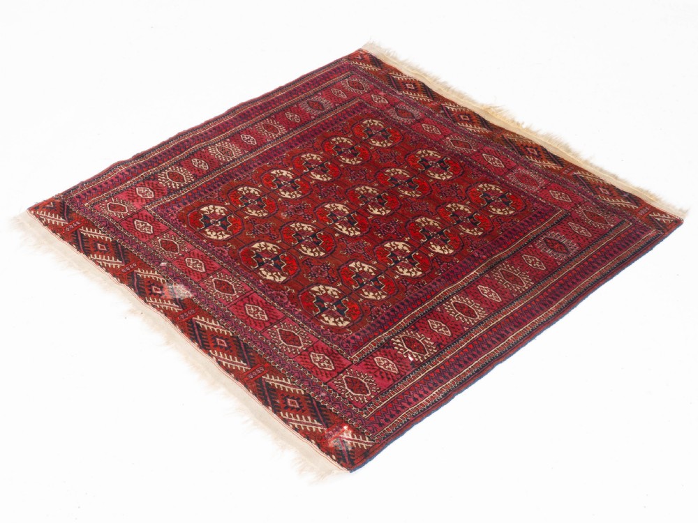 Antique Tekke Turkmen Wedding Rug 4'5'x4' (135x122cm Dowry Marriage) View II