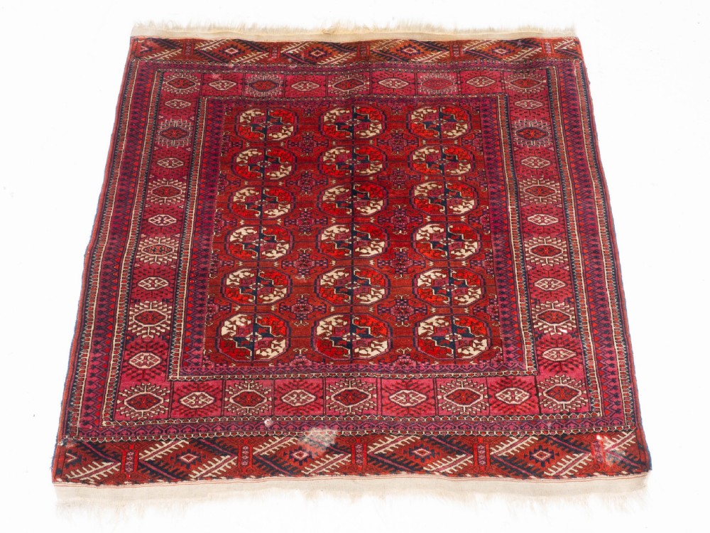 Antique Tekke Turkmen Wedding Rug 4'5'x4' (135x122cm Dowry Marriage) View III