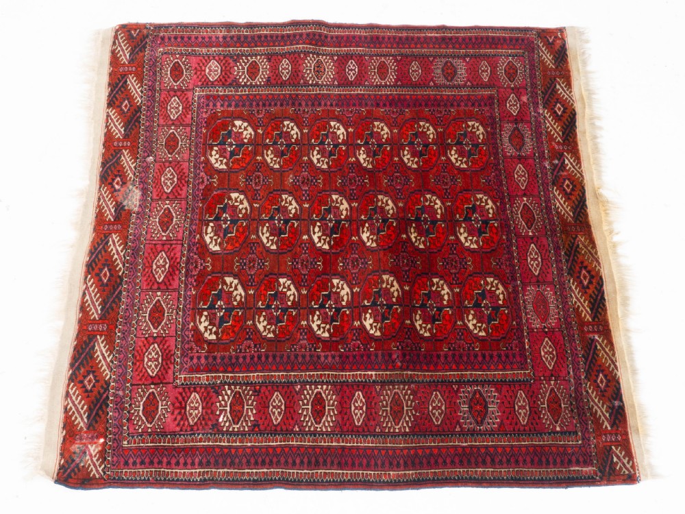 Antique Tekke Turkmen Wedding Rug 4'5'x4' (135x122cm Dowry Marriage) View IV