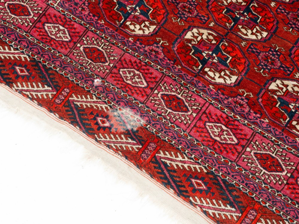 Antique Tekke Turkmen Wedding Rug 4'5'x4' (135x122cm Dowry Marriage) View V
