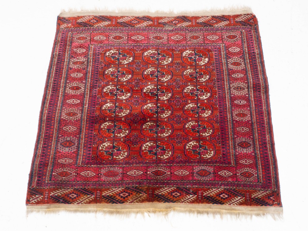 Antique Tekke Turkmen Wedding Rug 4'5'x4' (135x122cm Dowry Marriage) View VII