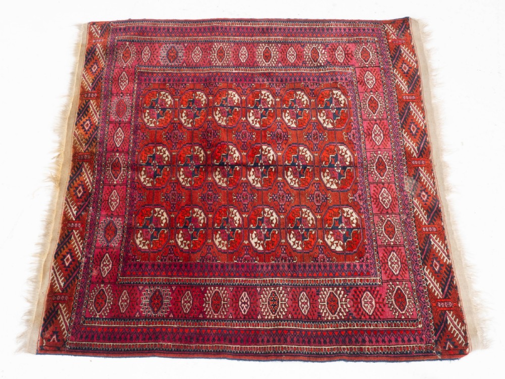 Antique Tekke Turkmen Wedding Rug 4'5'x4' (135x122cm Dowry Marriage) View VIII