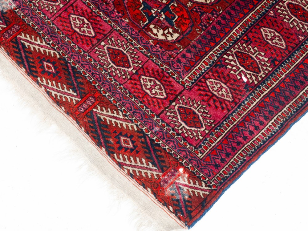 Antique Tekke Turkmen Wedding Rug 4'5'x4' (135x122cm Dowry Marriage) View IX