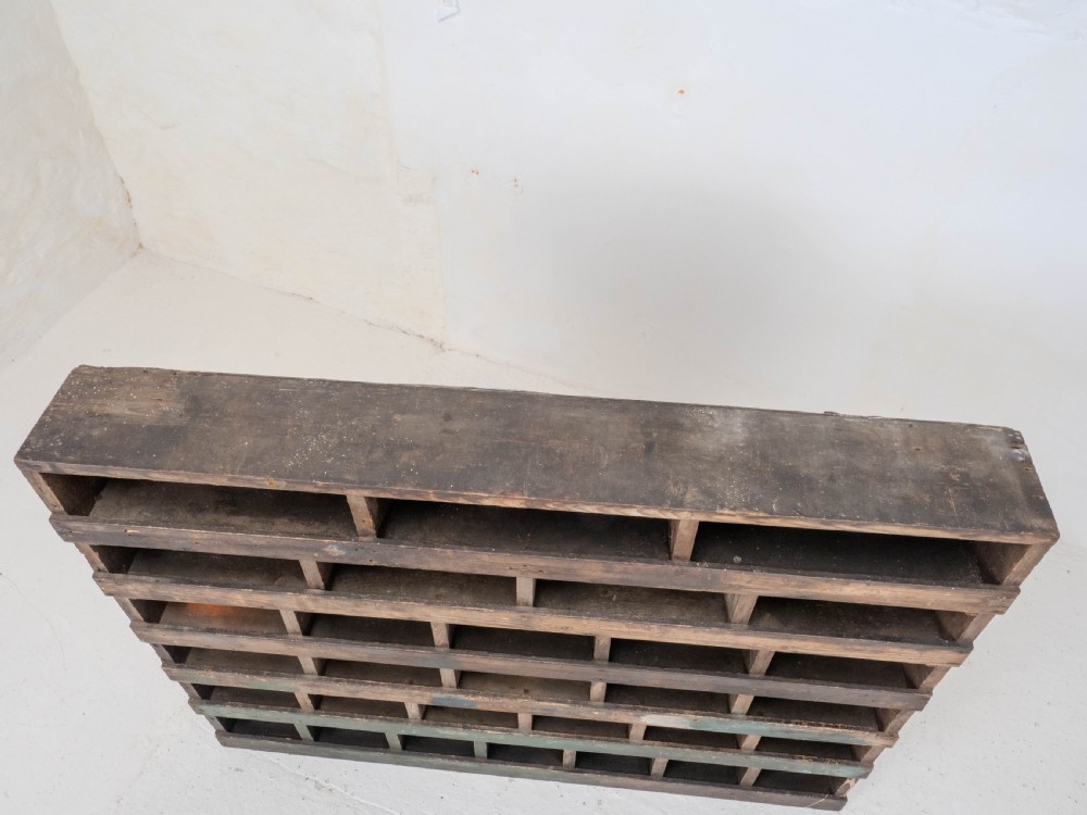 Vintage Early C20th Pine Industrial / Workshop Pigeon Holes Storage View IX