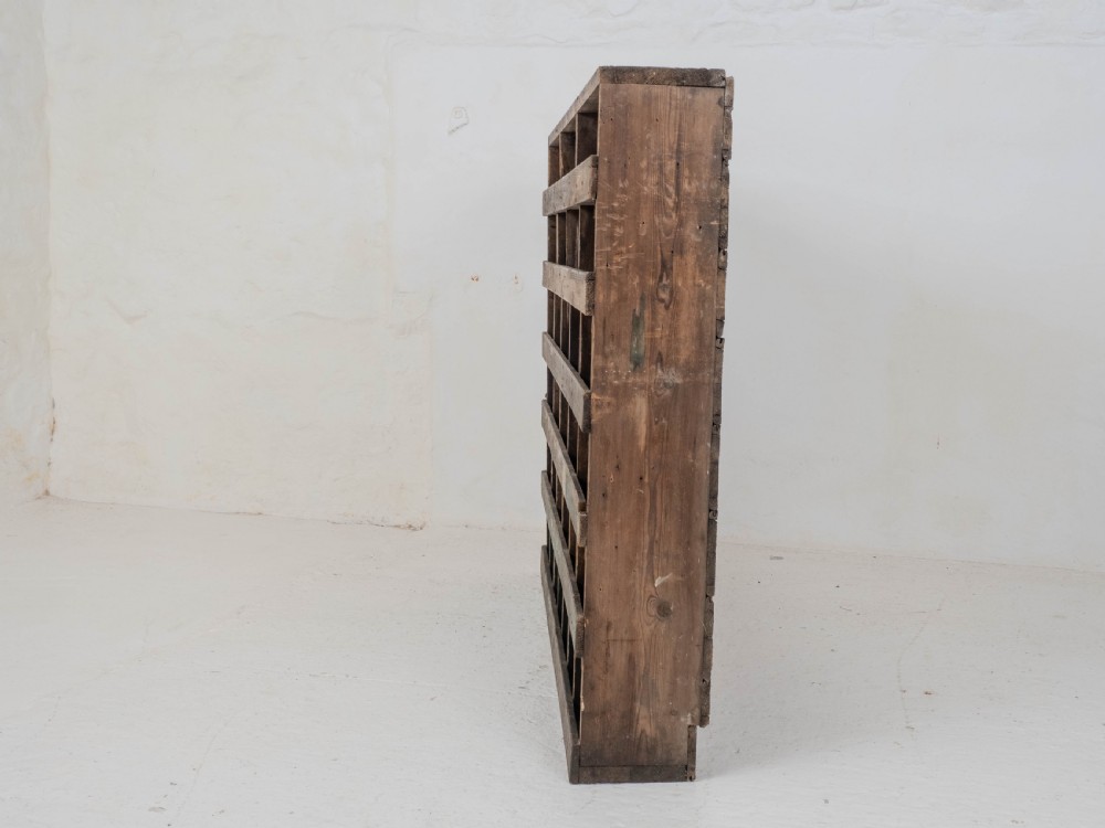 Vintage Early C20th Pine Industrial / Workshop Pigeon Holes Storage View XI
