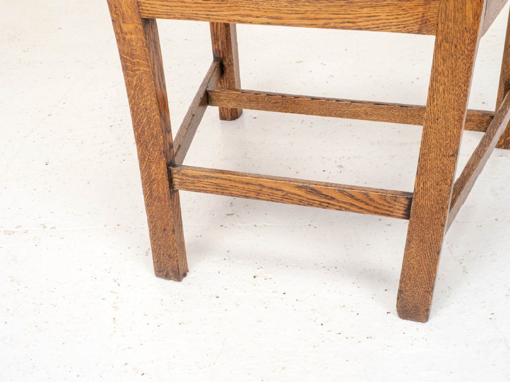 C18th Georgian Country Chippendale Style Oak Carver Open Armchair (George III) View XVII