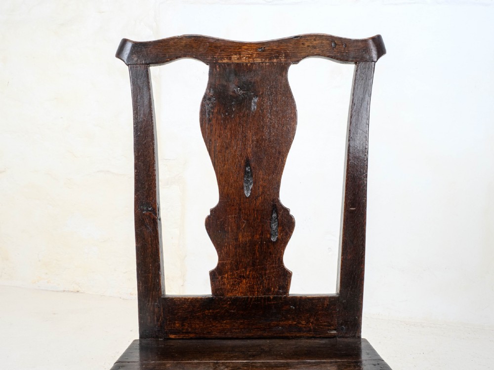 Pair of C18th Georgian Country Chippendale Style Oak Chairs (George III) View III