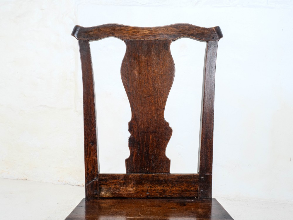 Pair of C18th Georgian Country Chippendale Style Oak Chairs (George III) View IV