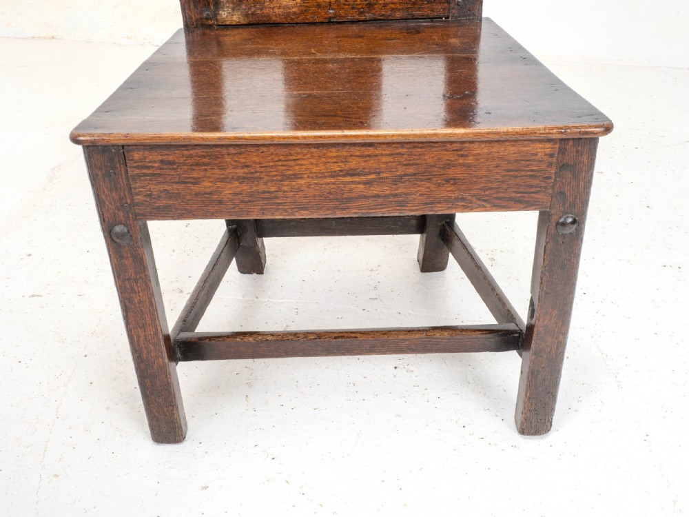 Pair of C18th Georgian Country Chippendale Style Oak Chairs (George III) View V