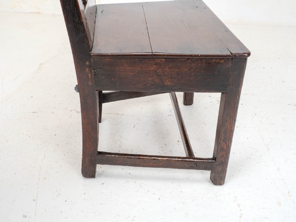 Pair of C18th Georgian Country Chippendale Style Oak Chairs (George III) View VI