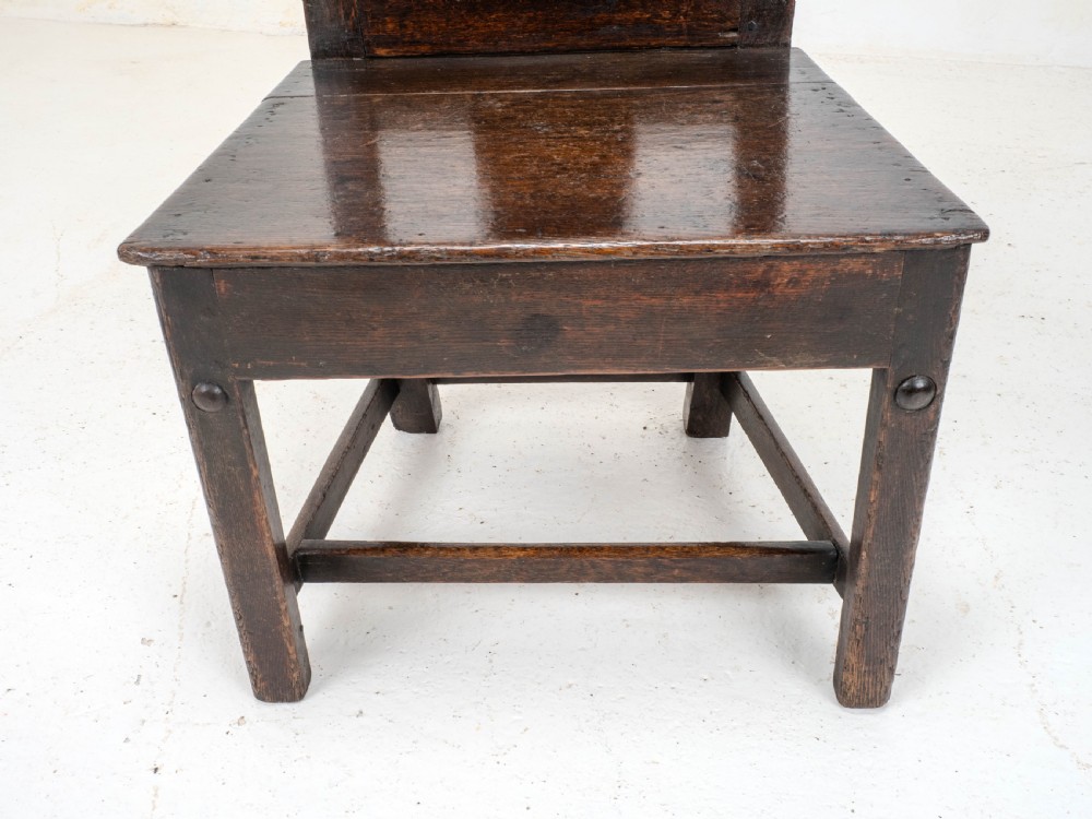 Pair of C18th Georgian Country Chippendale Style Oak Chairs (George III) View VII