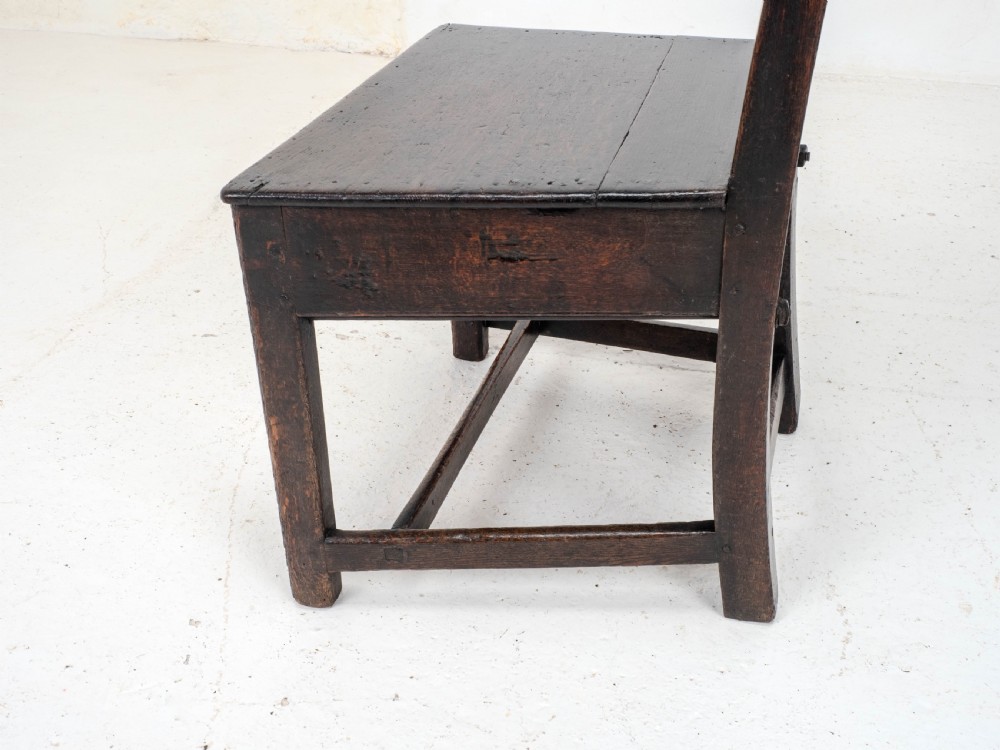 Pair of C18th Georgian Country Chippendale Style Oak Chairs (George III) View VIII