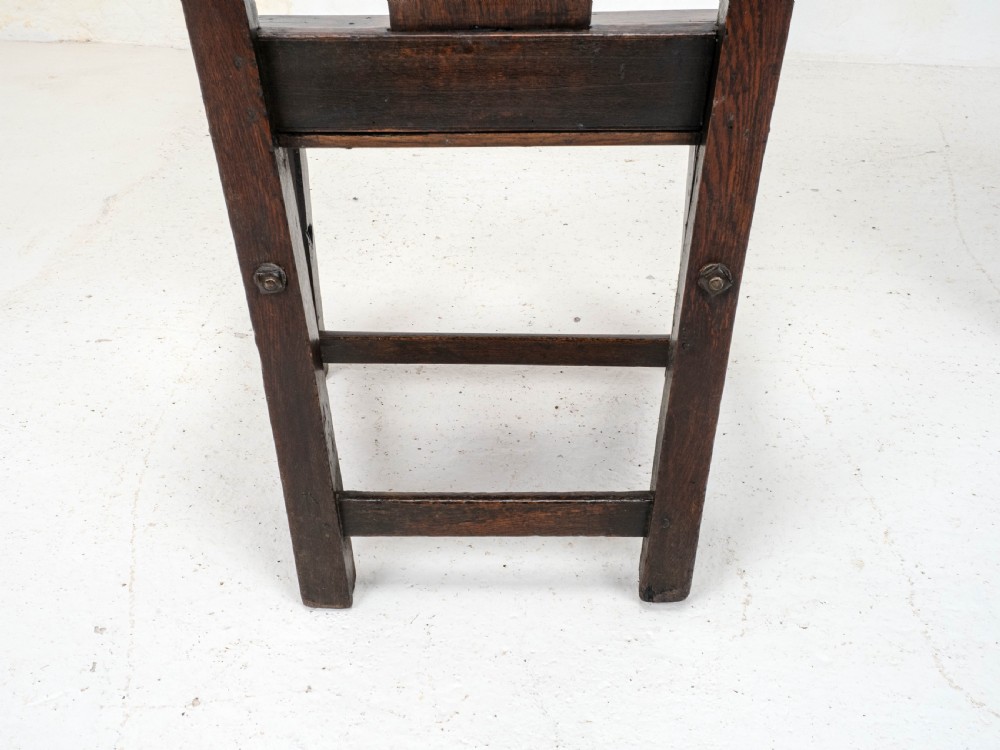 Pair of C18th Georgian Country Chippendale Style Oak Chairs (George III) View X