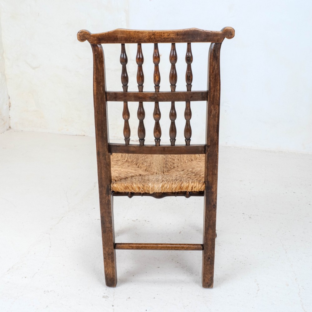 C19th Harlequin Set of 4 Lancashire Country Dining Chairs (Farmhouse Oak Elm Ash) View XIII
