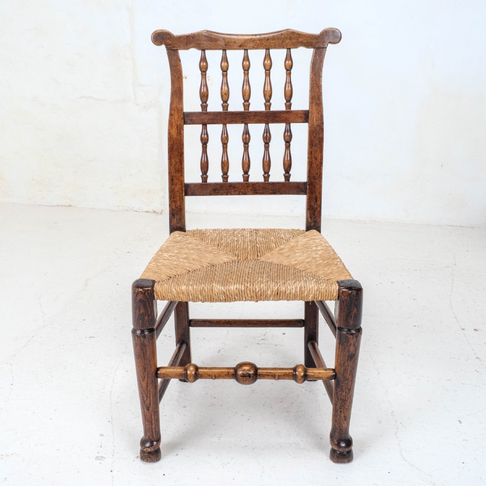 C19th Harlequin Set of 4 Lancashire Country Dining Chairs (Farmhouse Oak Elm Ash) View XV
