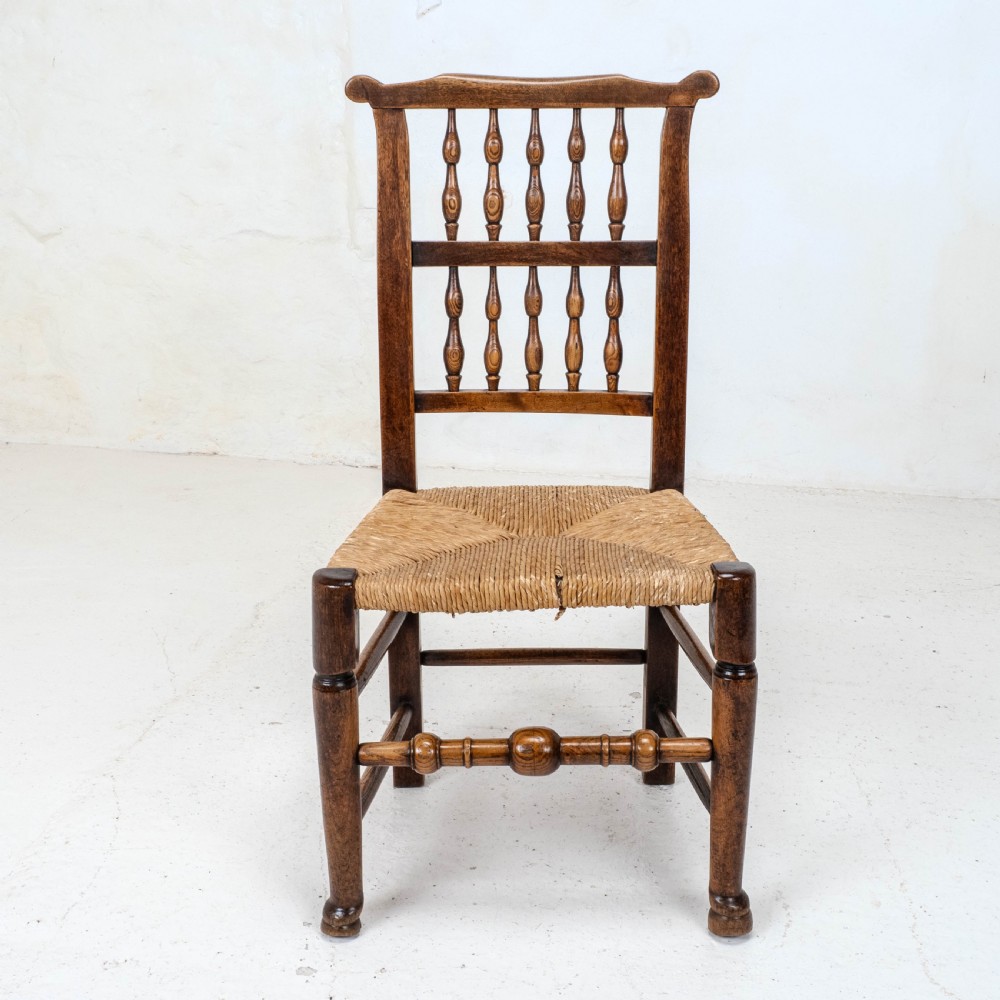 C19th Harlequin Set of 4 Lancashire Country Dining Chairs (Farmhouse Oak Elm Ash) View XIX