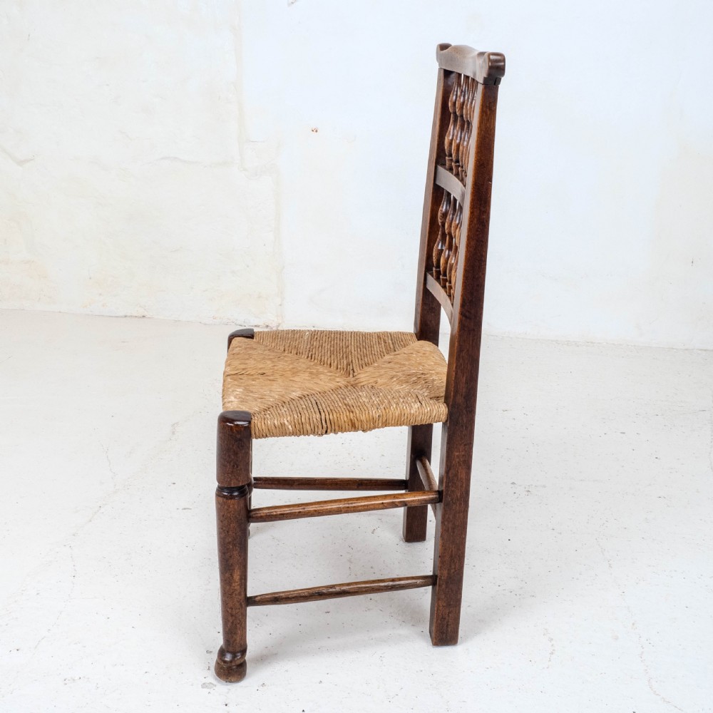 C19th Harlequin Set of 4 Lancashire Country Dining Chairs (Farmhouse Oak Elm Ash) View XX
