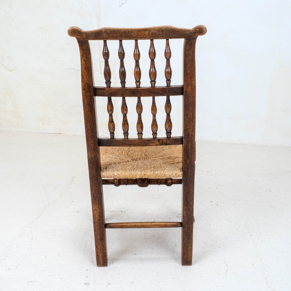 C19th Harlequin Set of 4 Lancashire Country Dining Chairs (Farmhouse Oak Elm Ash) View XXI