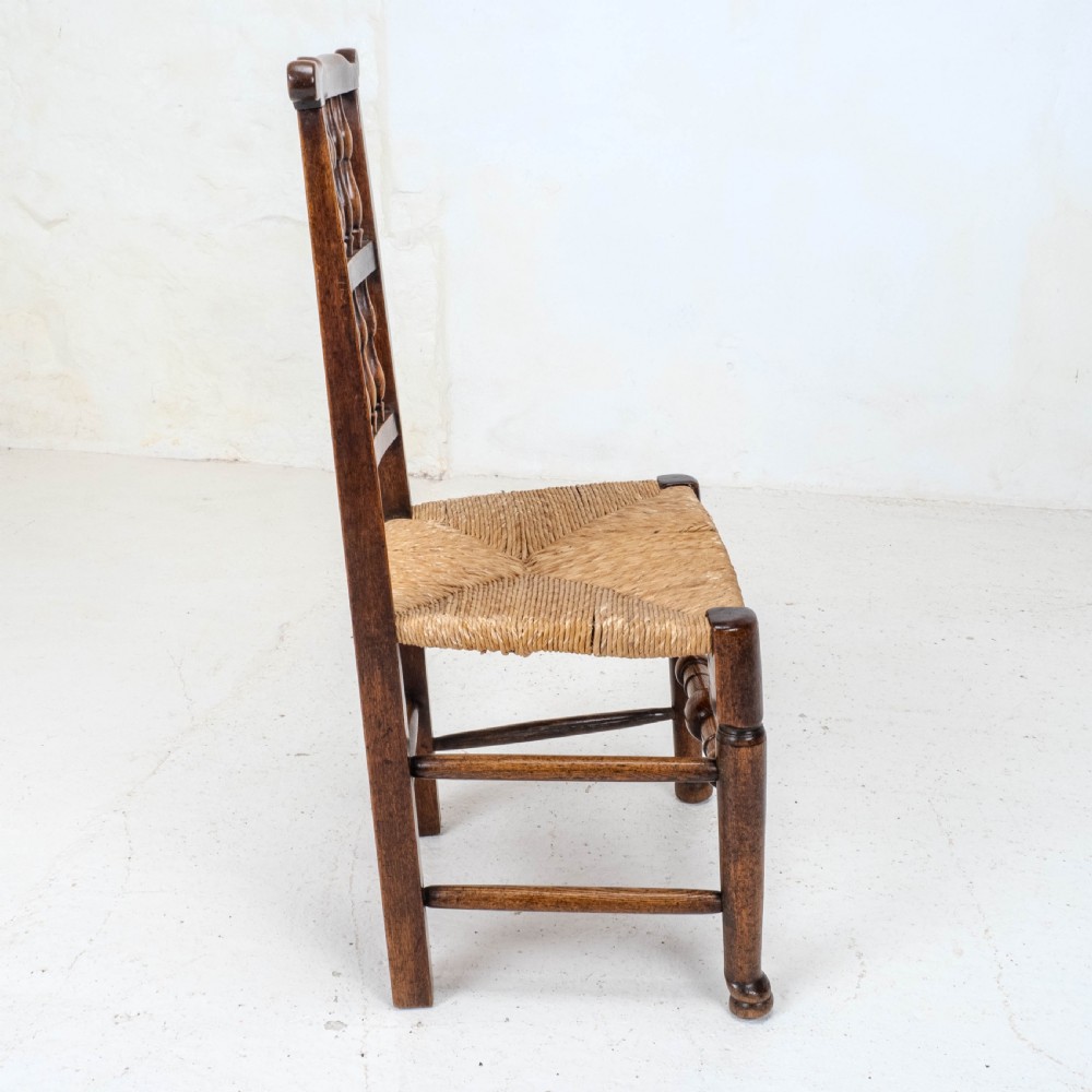 C19th Harlequin Set of 4 Lancashire Country Dining Chairs (Farmhouse Oak Elm Ash) View XXII