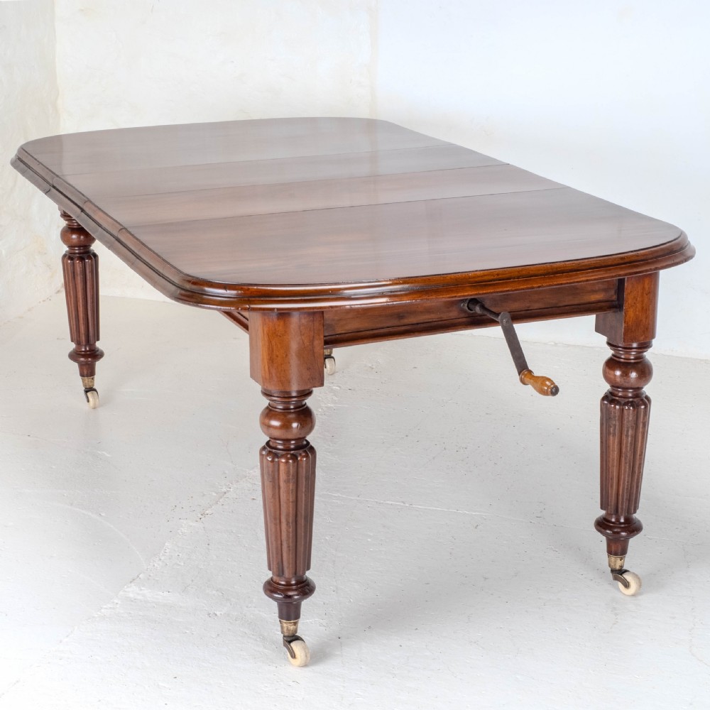 Victorian Small Mahogany D-end Wind-out Extending Dining Table C1870