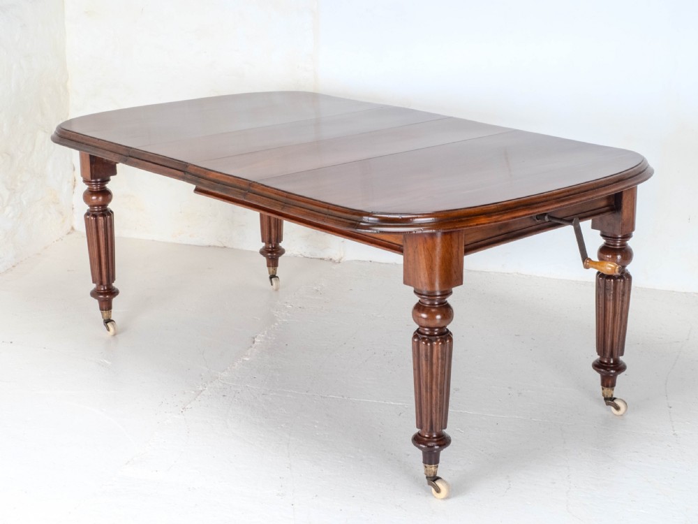 Victorian Small Mahogany D-end Wind-out Extending Dining Table C1870 View II