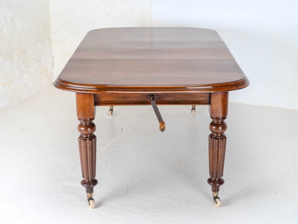 Victorian Small Mahogany D-end Wind-out Extending Dining Table C1870 View V