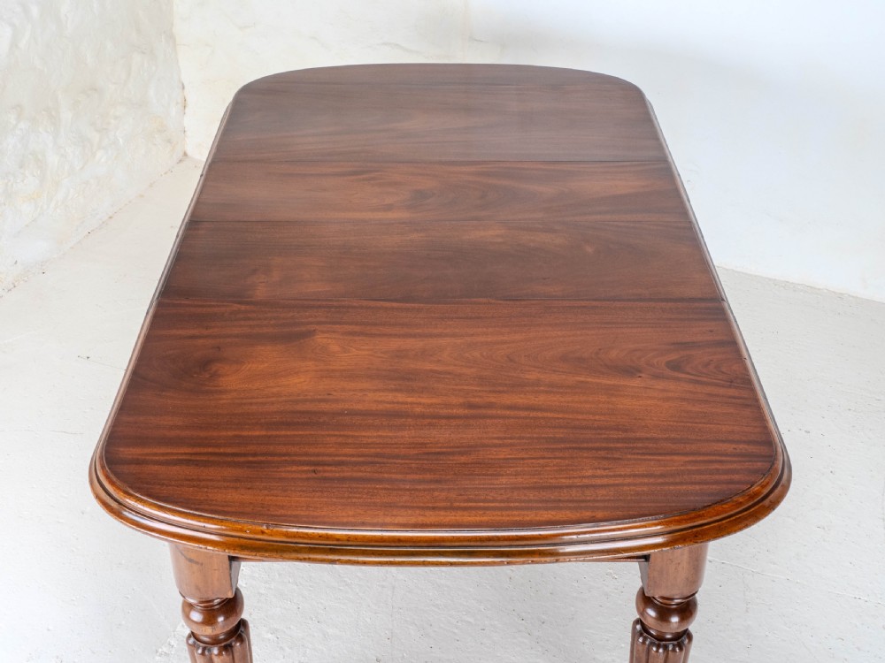 Victorian Small Mahogany D-end Wind-out Extending Dining Table C1870 View VIII