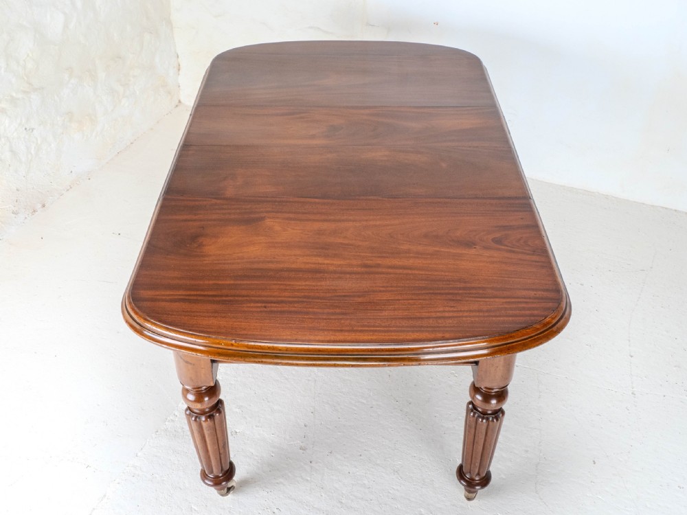 Victorian Small Mahogany D-end Wind-out Extending Dining Table C1870 View IX