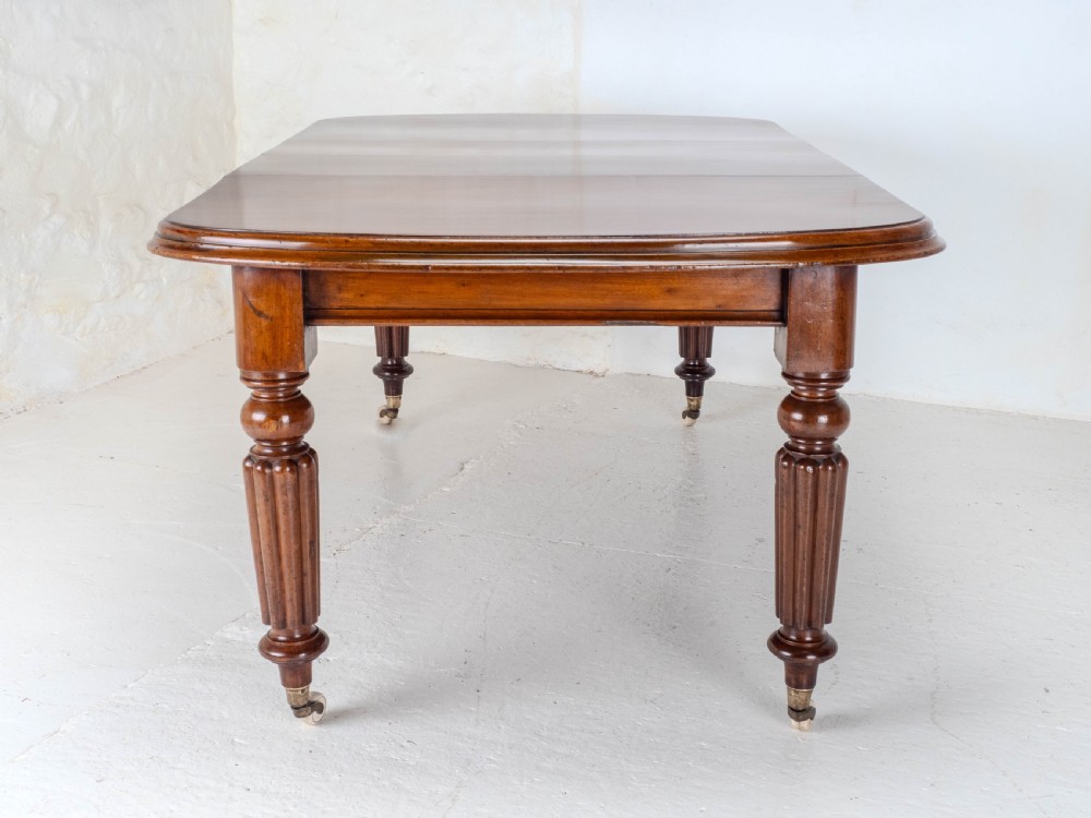 Victorian Small Mahogany D-end Wind-out Extending Dining Table C1870 View X