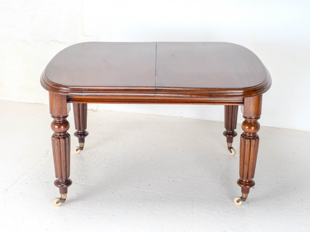 Victorian Small Mahogany D-end Wind-out Extending Dining Table C1870 View XIV