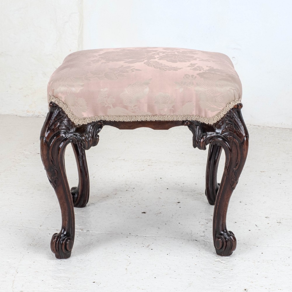 George III C18th Chippendale Carved Mahogany Dressing Stool (Georgian) View VI