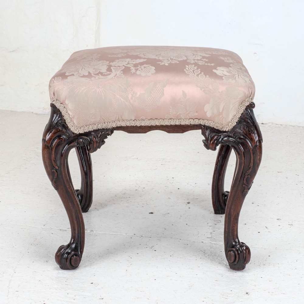 George III C18th Chippendale Carved Mahogany Dressing Stool (Georgian) View VII