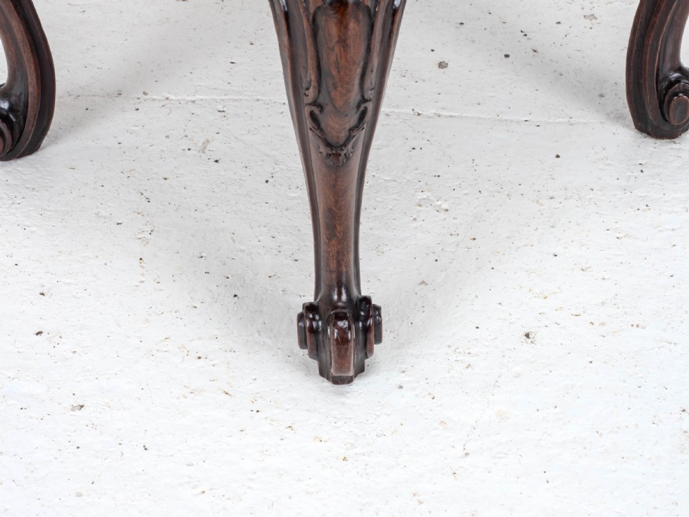 George III C18th Chippendale Carved Mahogany Dressing Stool (Georgian) View X
