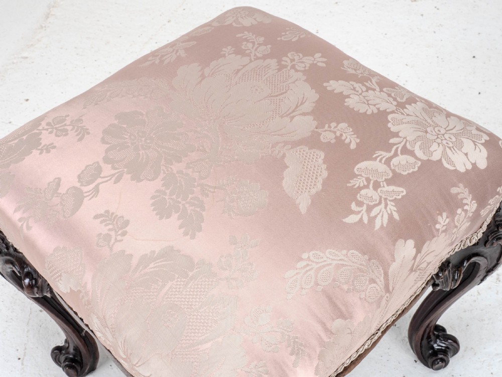 George III C18th Chippendale Carved Mahogany Dressing Stool (Georgian) View XIV