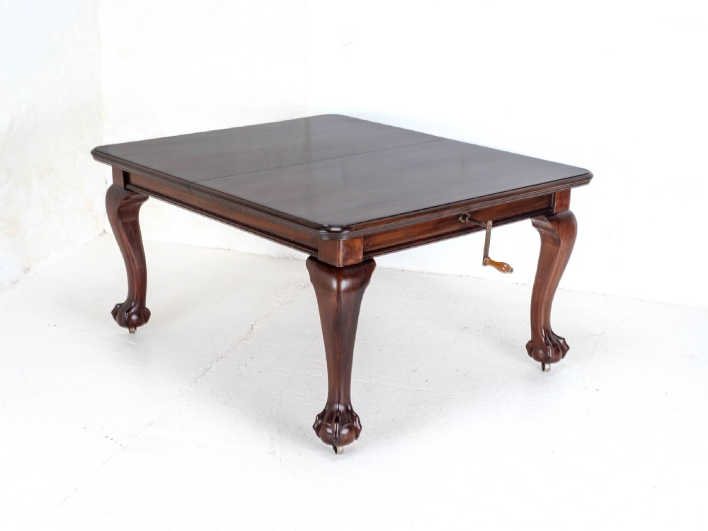 Chippendale Style Victorian Mahogany 8ft Extending Dining Table Claw & Ball Feet View III